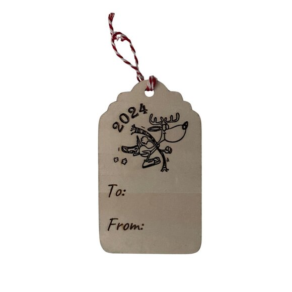 Christmas Gift Tags Ornaments Holiday Gift Tags Wood Gift Tags set of 6 - Picture 5 of 7